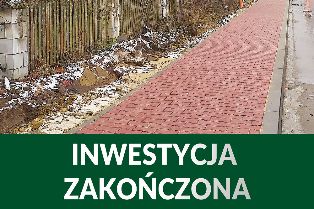 ZAKOŃCZONO BUDOWĘ CIĄGU PIESZEGO PRZY DRODZE GMINNEJ NR 190309W W M. SEWERYNÓW